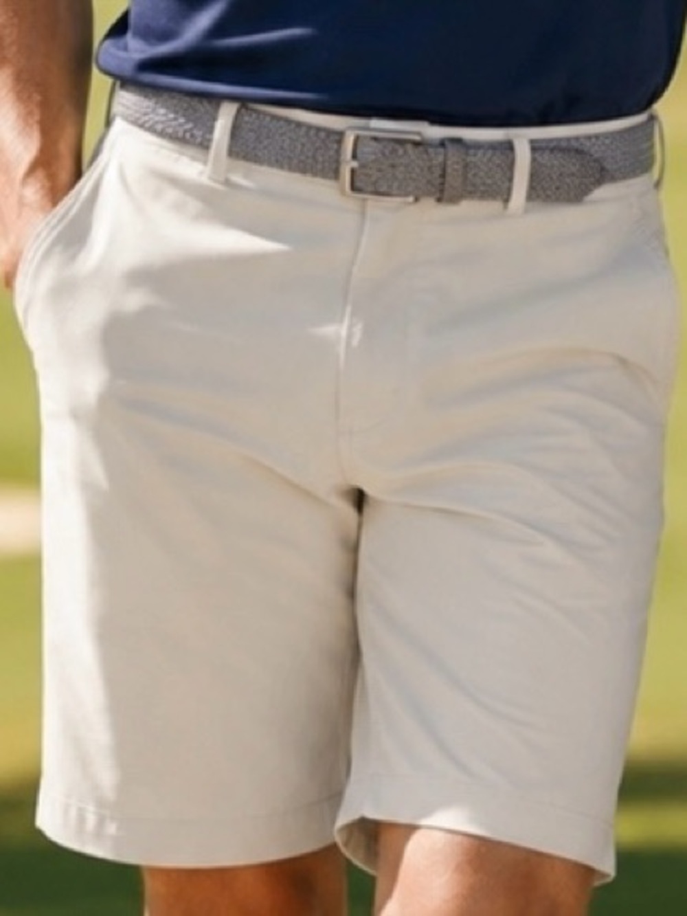 Callaway Golf Opti-Dri Performance Shorts Men’s 36 Beige Khaki Zip Pocket Stretc